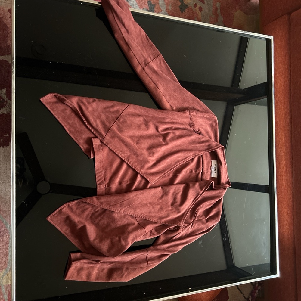 Adorable suede red and burgundy jacket